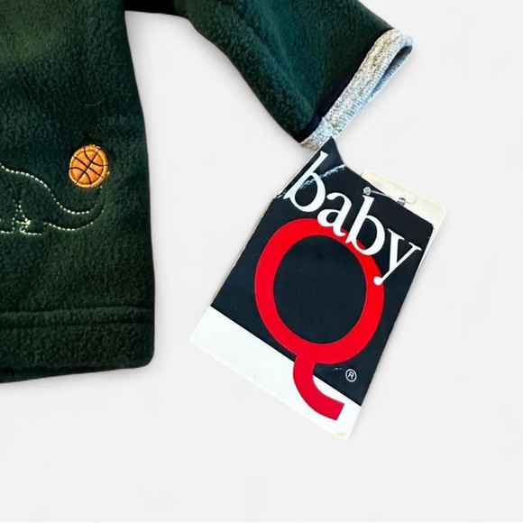Vintage NWT Baby Q Dark Green Sports Dinosaur Sweater Size 3-6 Months - Picture 2 of 4